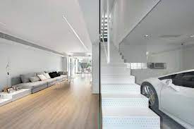 contemporary white walls with light