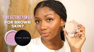 pink setting powder for brown skin