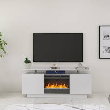 Tv Stand With Fireplace Tiered Storage