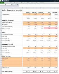 Coffee Shop Revenue Projection Plan Projections