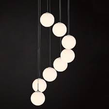 Frosted Glass Ball Pendant Light 8 Lights Beautifulhalo Com