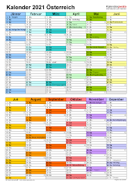 Kalenderpedia bietet ihnen viele vorlagen. Kalender 2021 Osterreich Zum Ausdrucken Als Pdf