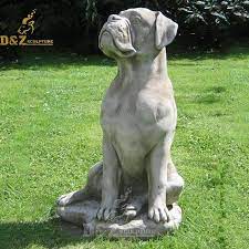 Life Size Boxer Dog Garden Lawn Statue