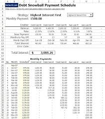 Credit Card Amortization Excel Template Debt Calculator Monthly