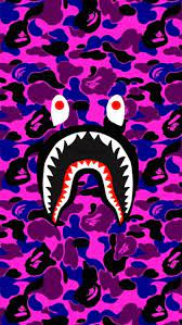 bape purple camo shark supreme hd