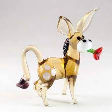 Glass Jolly Donkey Figurine Russian