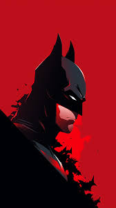 minimalist batman red silhouette