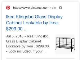 Ikea Klingsbo Glass Cabinet Furniture
