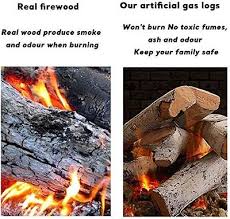 Qulimetal Gas Fireplace Logs Set
