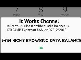 check mtn night browsing data balance