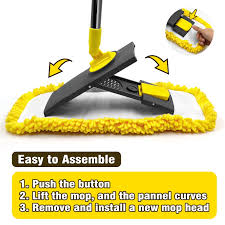 jehonn microfiber dust mop with 2 pads