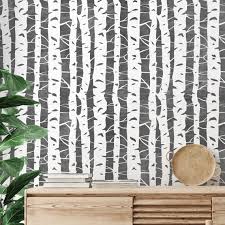 Scandi Wall Stencil Birch Stencil