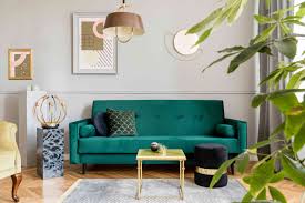 ideas for putting an emerald green sofa