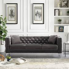 Bar Table Set Sofa Gray With 4 Pillows