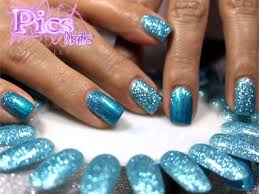 gel nail polish glitter pale blue