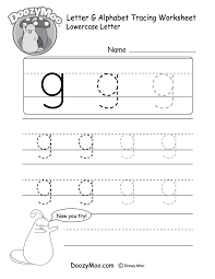 lowercase letter g tracing worksheet
