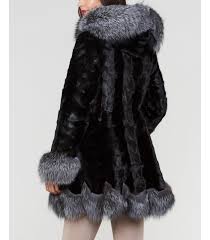Sculptured Mink Fur Hooded Coat With