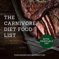 the ultimate carnivore t food list