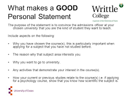 personal statement to the university 