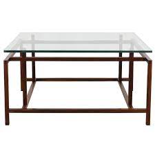 Square Rosewood Floating Glass Top