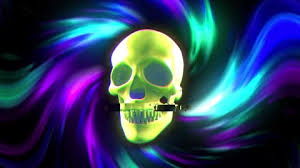 spinning green skull stock video