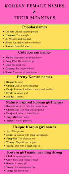 korean female names with their meanings