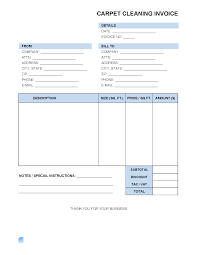 carpet cleaning invoice template