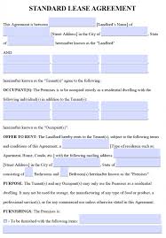 Free Standard 1 Year Lease Agreement Template Pdf And Word