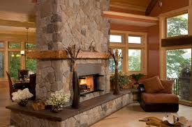 Cultured Stone Double Sided Fireplace