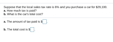 Answered Suppose That The Local Sales Tax Rate Bartleby