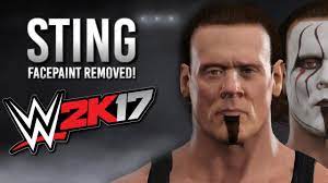 wwe 2k17 sting face paint removed