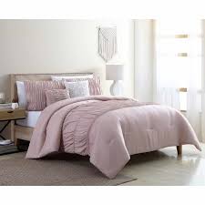 Holly 5 Piece Pink Ruched Comforter Set