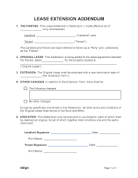 free lease extension addendum pdf word