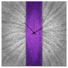 violet stripe clock contemporary grey