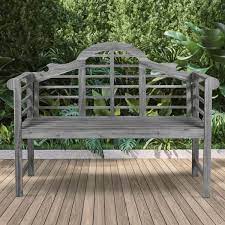 jonathan y lutyens arched acacia wood outdoor garden patio bench