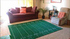 super bowl football field area rug diy
