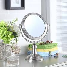 silver framed vanity mirror