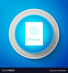 white pport icon isolated on blue