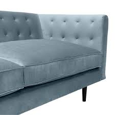 Arm Velvet Rectangle Sofa In Bluestone