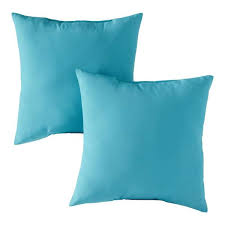 Solid Teal Square Outdoor Throw Pillow