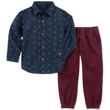 Nautica Size 3 6m 2 Piece Anchor Print Shirt And Pant Set In