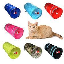 cat tunnel toy funny pet 2 holes play