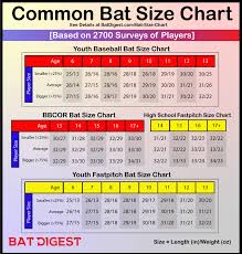 baseball bat size chart fastpitch bat