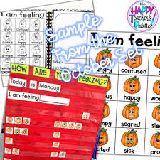 Feelings Set August School Bus Journal Writing And Pocket Chart Activity