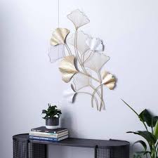 Gold Metal Glam Leaves Wall Decor