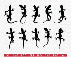 Svg Lizards Gecko Black Silhouettes