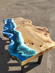 Custom Live Edge Resin Ocean Tables