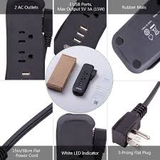 Extension cord too short for some applications. Ntonpower 3 Port Usb Power Strip With 2 Outlets Wrap Winder Design Mini Travel Charger With