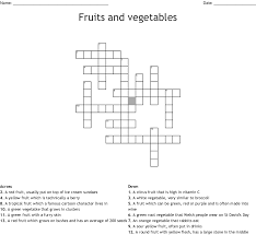 There will also be a list of synonyms for your answer. Fruits And Vegetables Crossword Wordmint