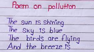 poem on pollution in english